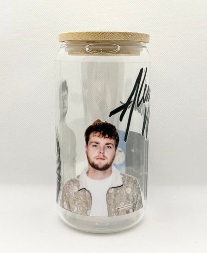 AW 16oz Clear Glass Tumbler with Straw