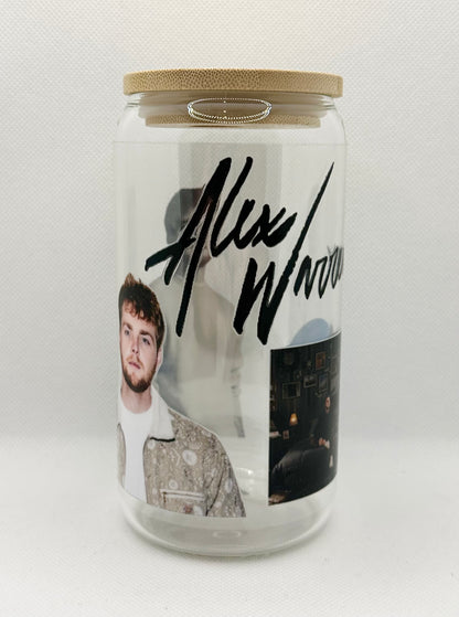 AW 16oz Clear Glass Tumbler with Straw