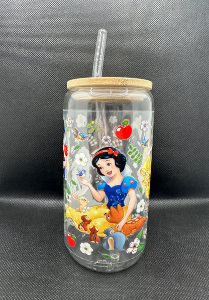 White Princess Movie 16oz Clear Glass Tumbler with Straw