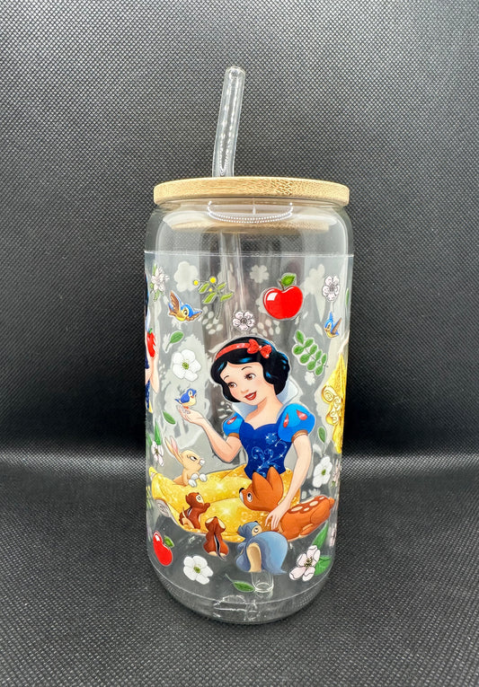 White Princess Movie 16oz Clear Glass Tumbler with Straw