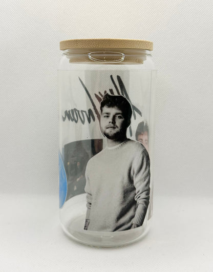 AW 16oz Clear Glass Tumbler with Straw