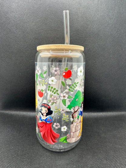 White Princess Movie 16oz Clear Glass Tumbler with Straw