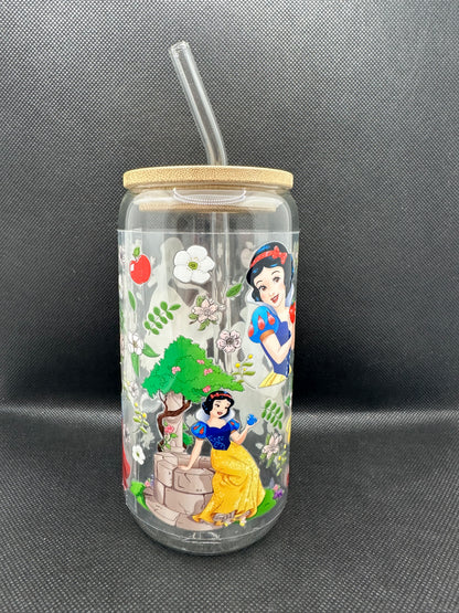 White Princess Movie 16oz Clear Glass Tumbler with Straw