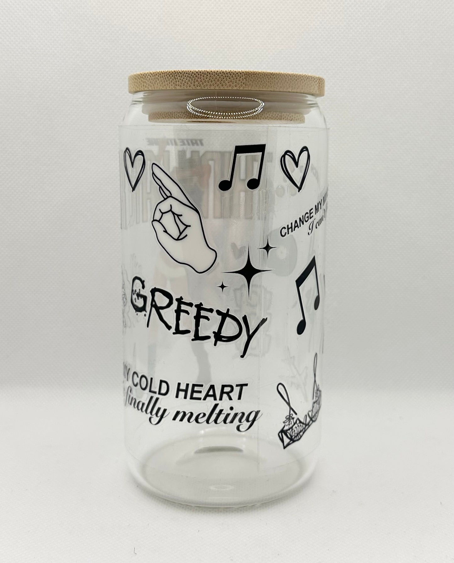TM 16oz Clear Glass Tumbler with Straw