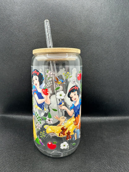 White Princess Movie 16oz Clear Glass Tumbler with Straw