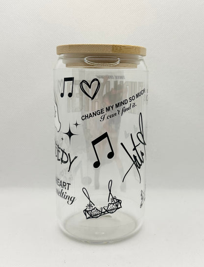 TM 16oz Clear Glass Tumbler with Straw