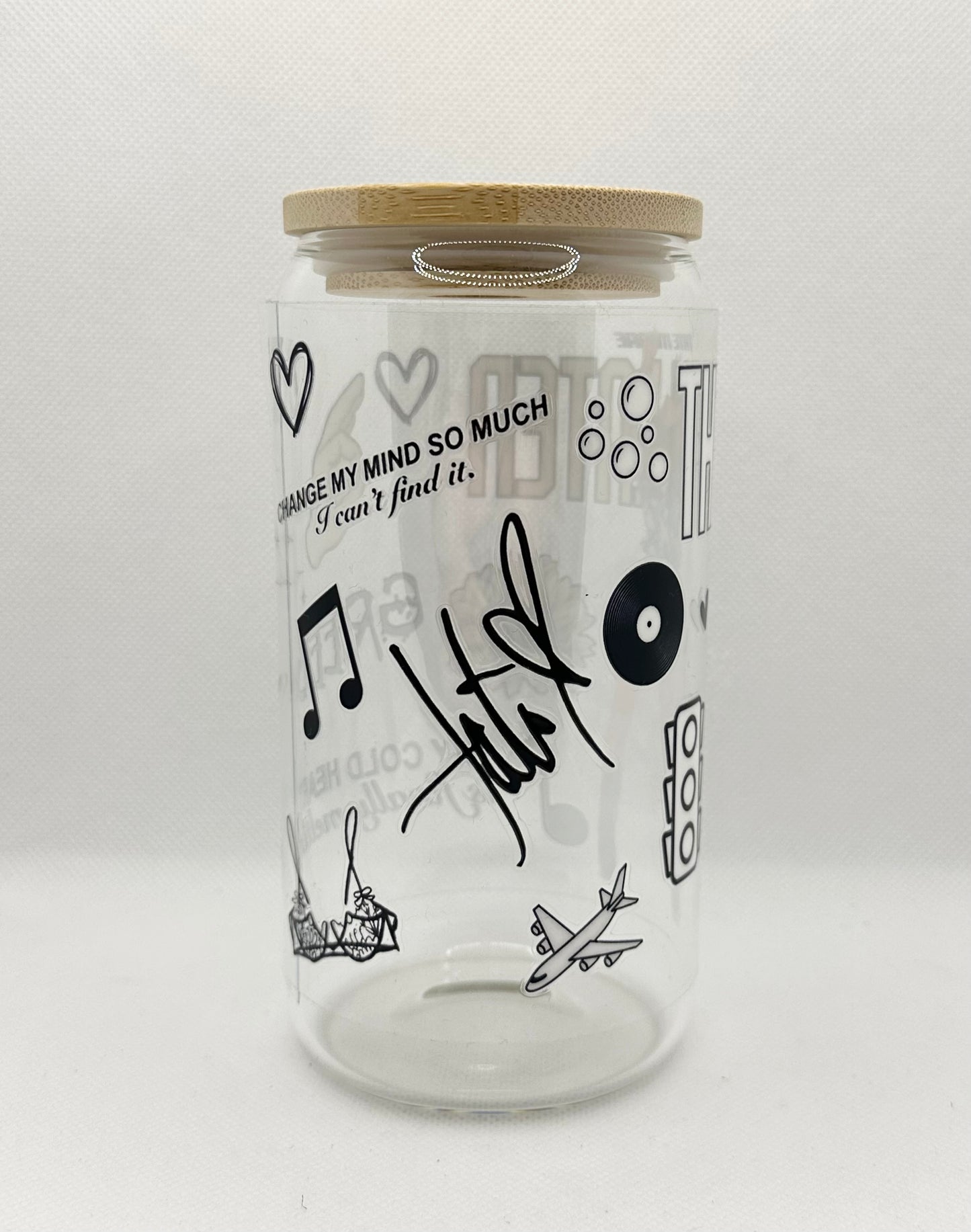 TM 16oz Clear Glass Tumbler with Straw