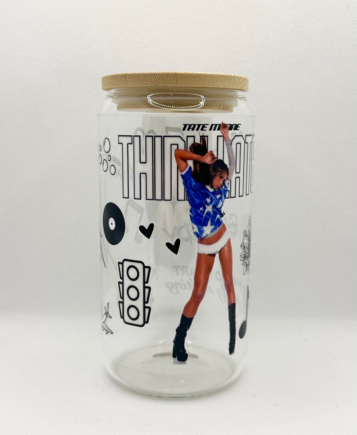 TM 16oz Clear Glass Tumbler with Straw