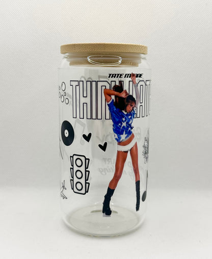 TM 16oz Clear Glass Tumbler with Straw