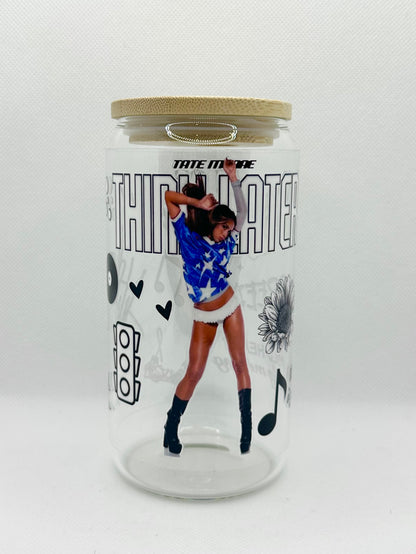 TM 16oz Clear Glass Tumbler with Straw