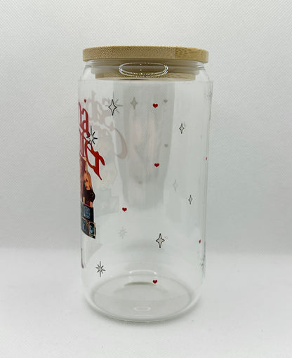 SC 16oz Clear Glass Tumbler with Straw