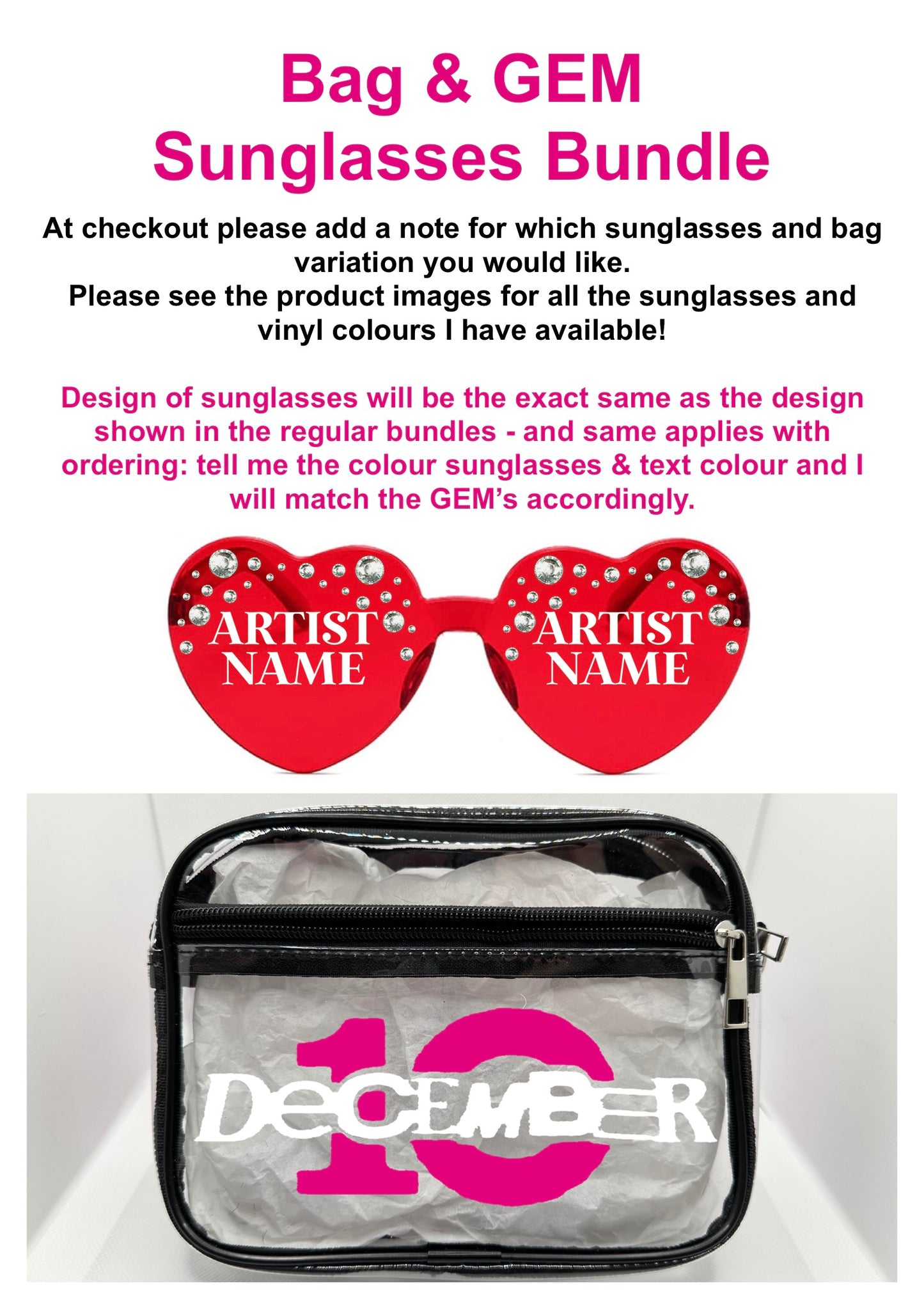 D10 2026 Tour Concert Bag Clear Stadium Approved PVC Concert Crossbody