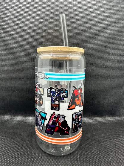 Sci-Fi Movie Inspired 16oz Glass Tumbler with Straw