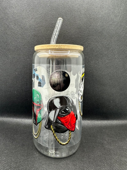 Sci-Fi Movie Inspired 16oz Glass Tumbler with Straw