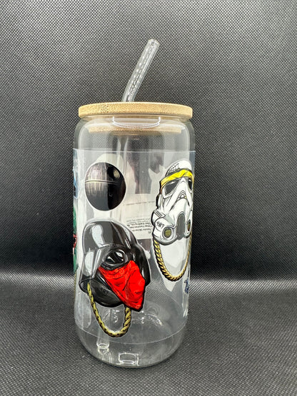 Sci-Fi Movie Inspired 16oz Glass Tumbler with Straw