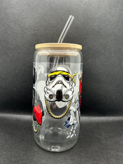 Sci-Fi Movie Inspired 16oz Glass Tumbler with Straw