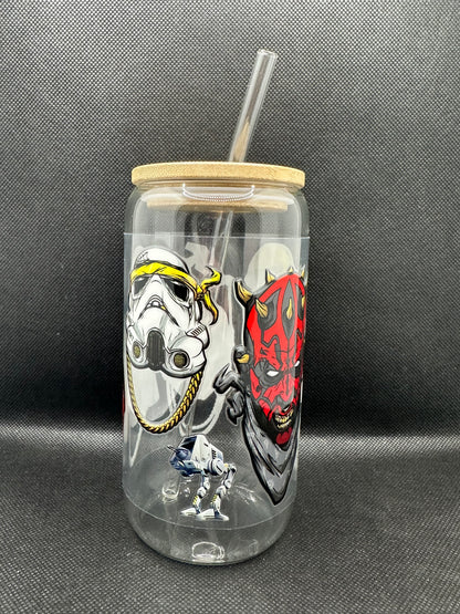 Sci-Fi Movie Inspired 16oz Glass Tumbler with Straw