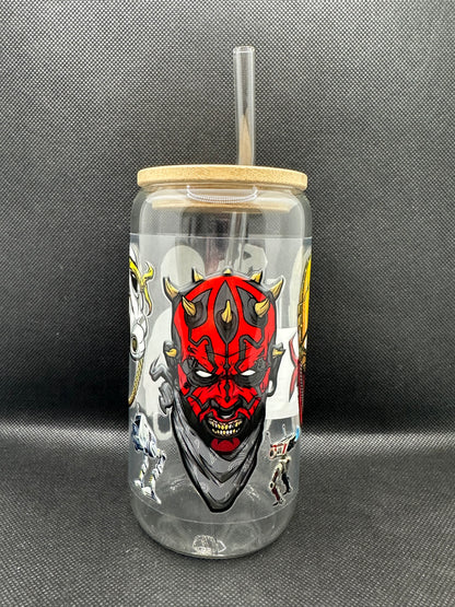 Sci-Fi Movie Inspired 16oz Glass Tumbler with Straw