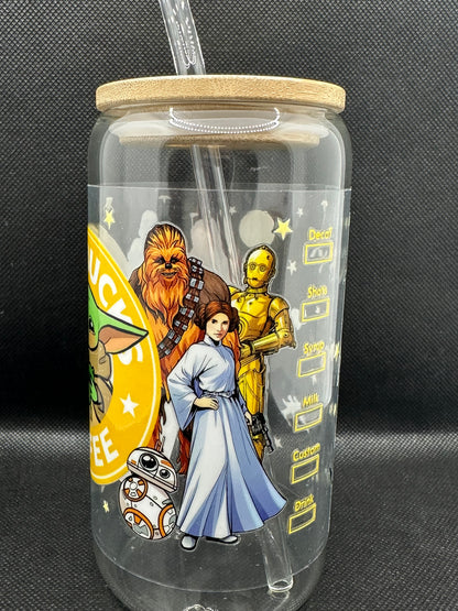 Sci-Fi Movie Inspired 16oz Glass Tumbler with Straw