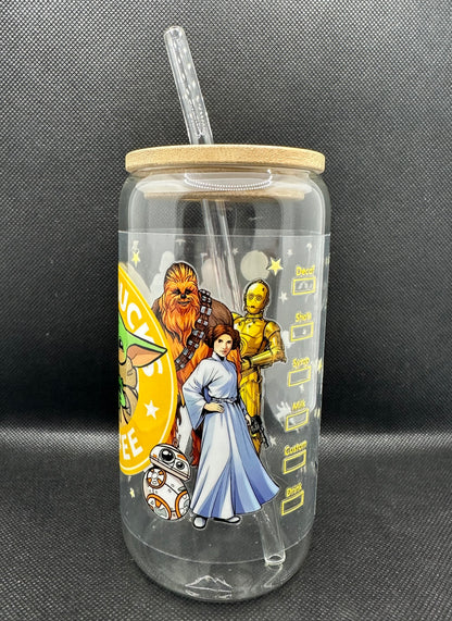 Sci-Fi Movie Inspired 16oz Glass Tumbler with Straw