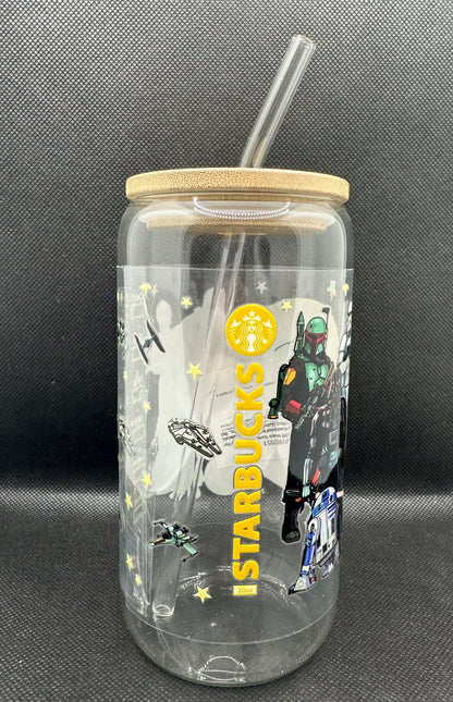 Sci-Fi Movie Inspired 16oz Glass Tumbler with Straw