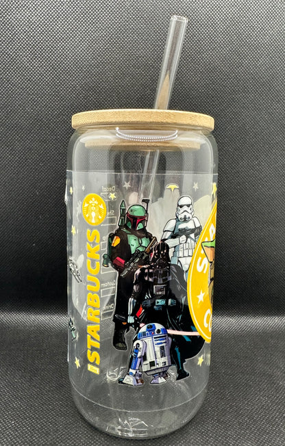 Sci-Fi Movie Inspired 16oz Glass Tumbler with Straw