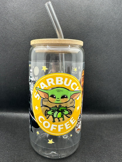 Sci-Fi Movie Inspired 16oz Glass Tumbler with Straw