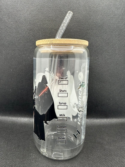 Sci-Fi Movie Inspired 16oz Glass Tumbler with Straw