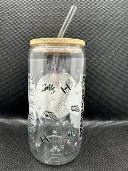 Sci-Fi Movie Inspired 16oz Glass Tumbler with Straw