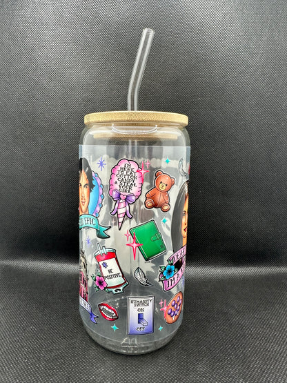 Vampire 16oz Glass Tumbler with Straw