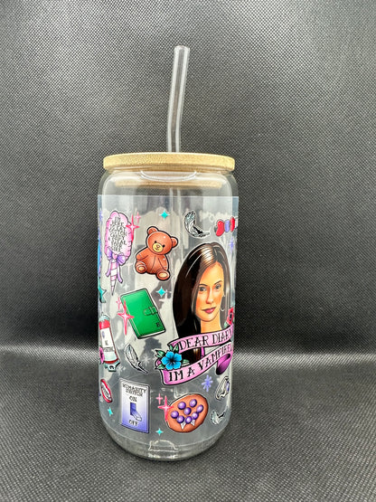 Vampire 16oz Glass Tumbler with Straw