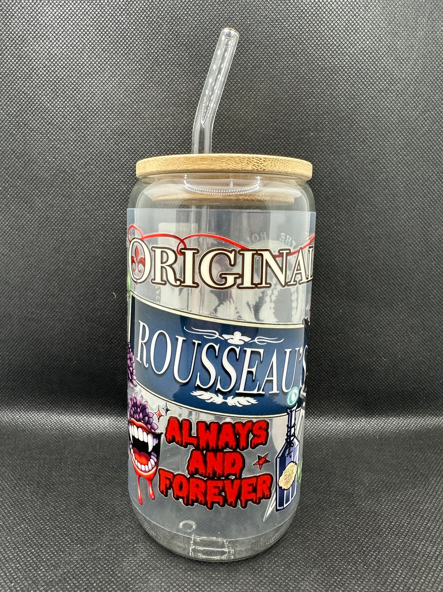 Originals Vampire 16oz Glass Tumbler with Straw