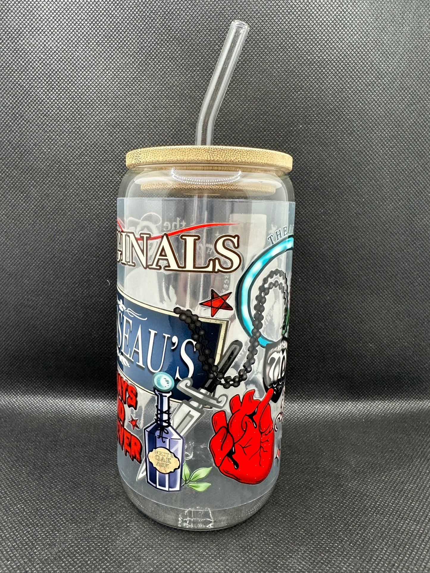 Originals Vampire 16oz Glass Tumbler with Straw