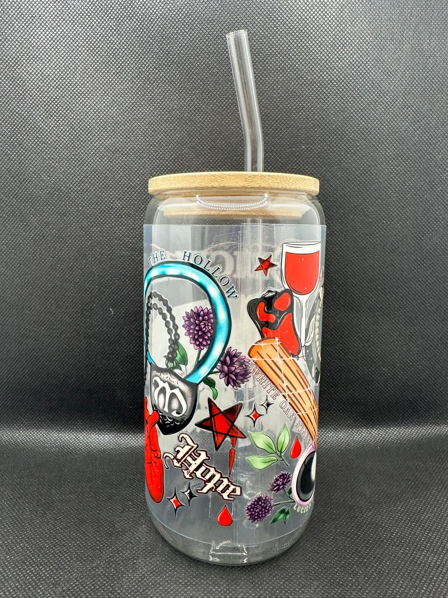 Originals Vampire 16oz Glass Tumbler with Straw