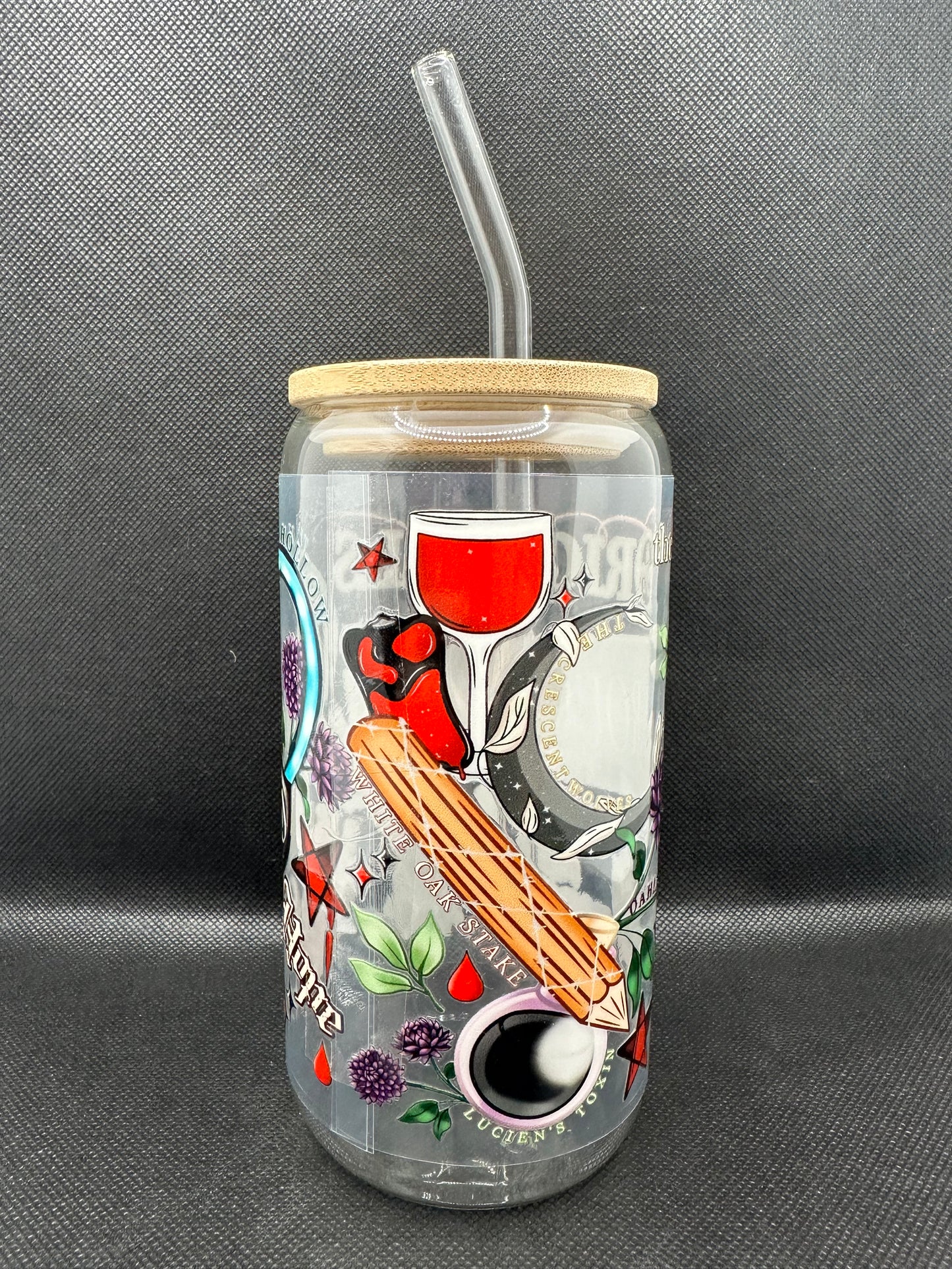 Originals Vampire 16oz Glass Tumbler with Straw