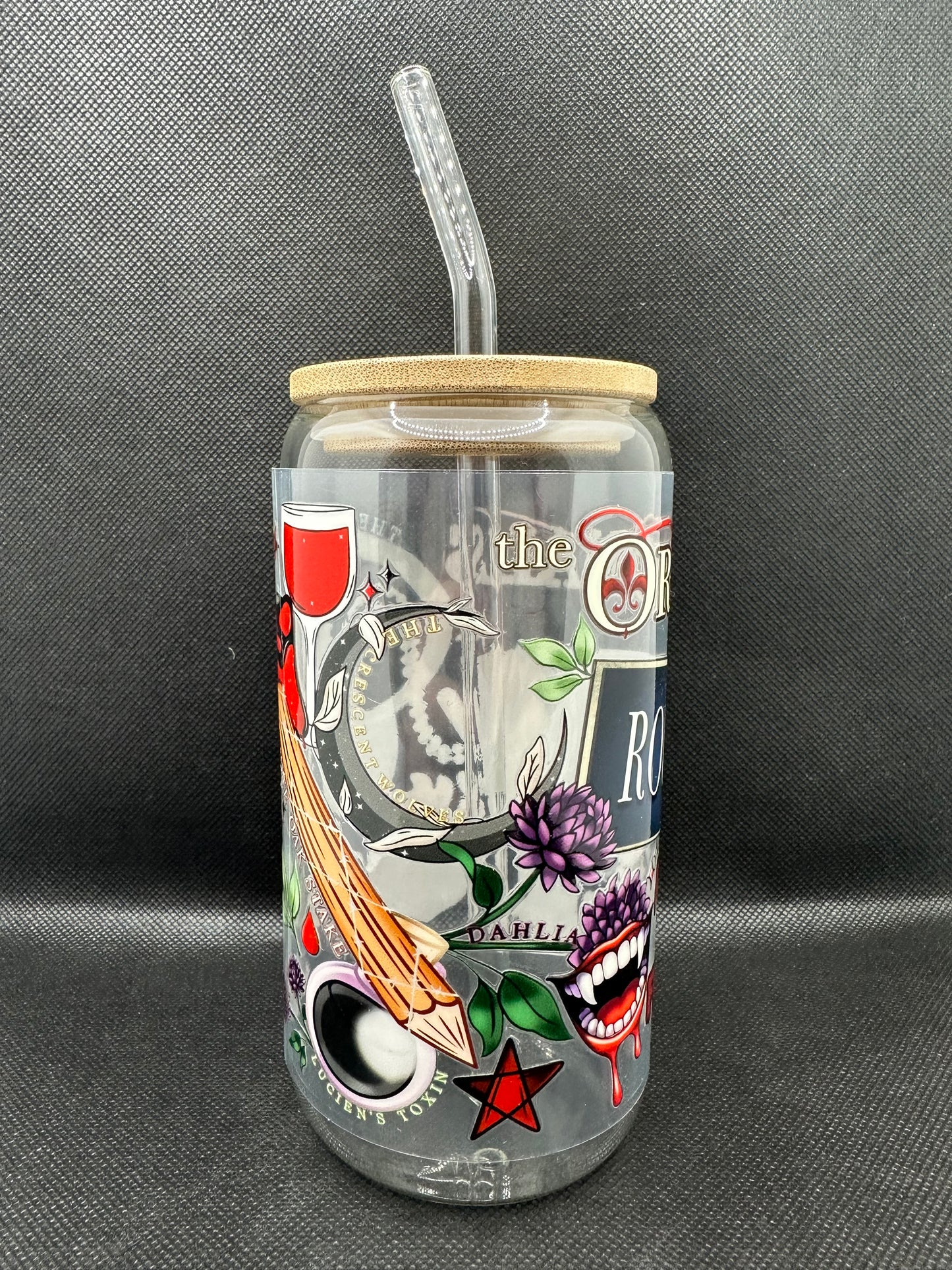 Originals Vampire 16oz Glass Tumbler with Straw