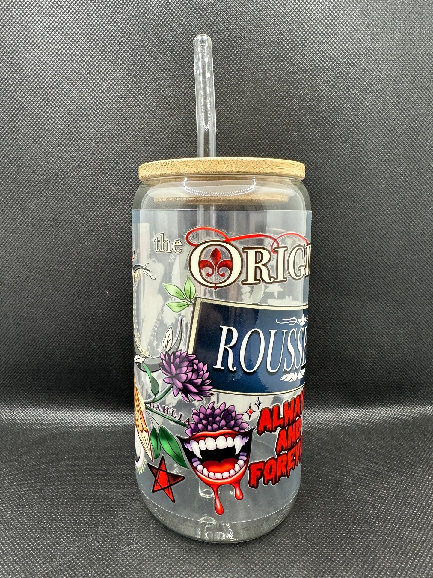 Originals Vampire 16oz Glass Tumbler with Straw