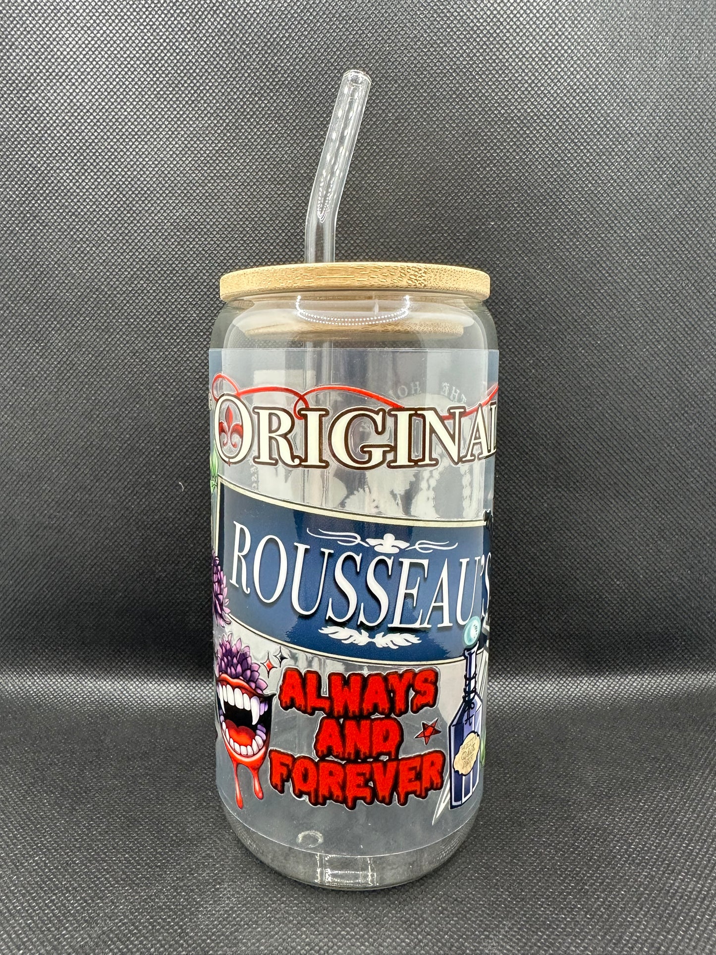 Originals Vampire 16oz Glass Tumbler with Straw