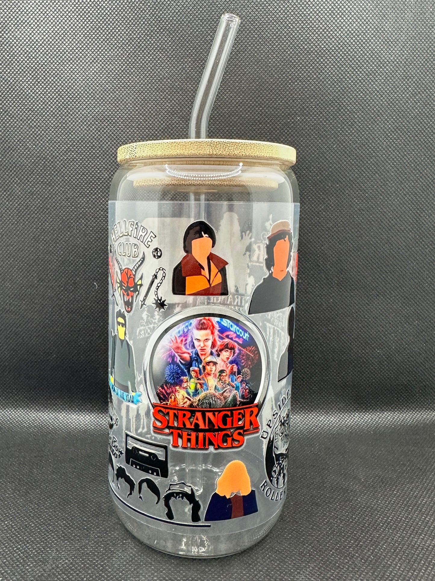 80s Sci-Fi TV Show Inspired 16oz Glass Tumbler with Straw