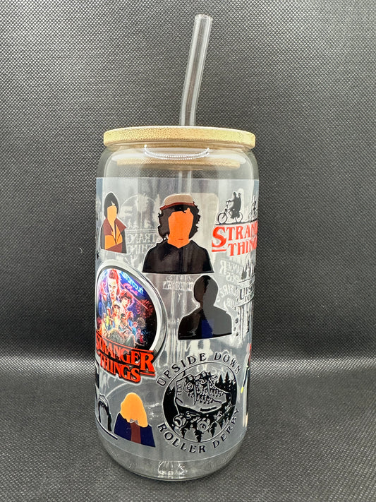 80s Sci-Fi TV Show Inspired 16oz Glass Tumbler with Straw