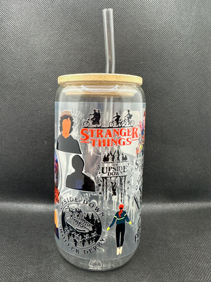 80s Sci-Fi TV Show Inspired 16oz Glass Tumbler with Straw