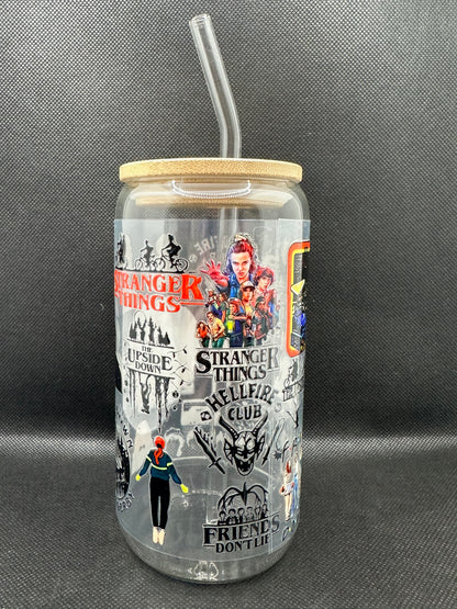 80s Sci-Fi TV Show Inspired 16oz Glass Tumbler with Straw