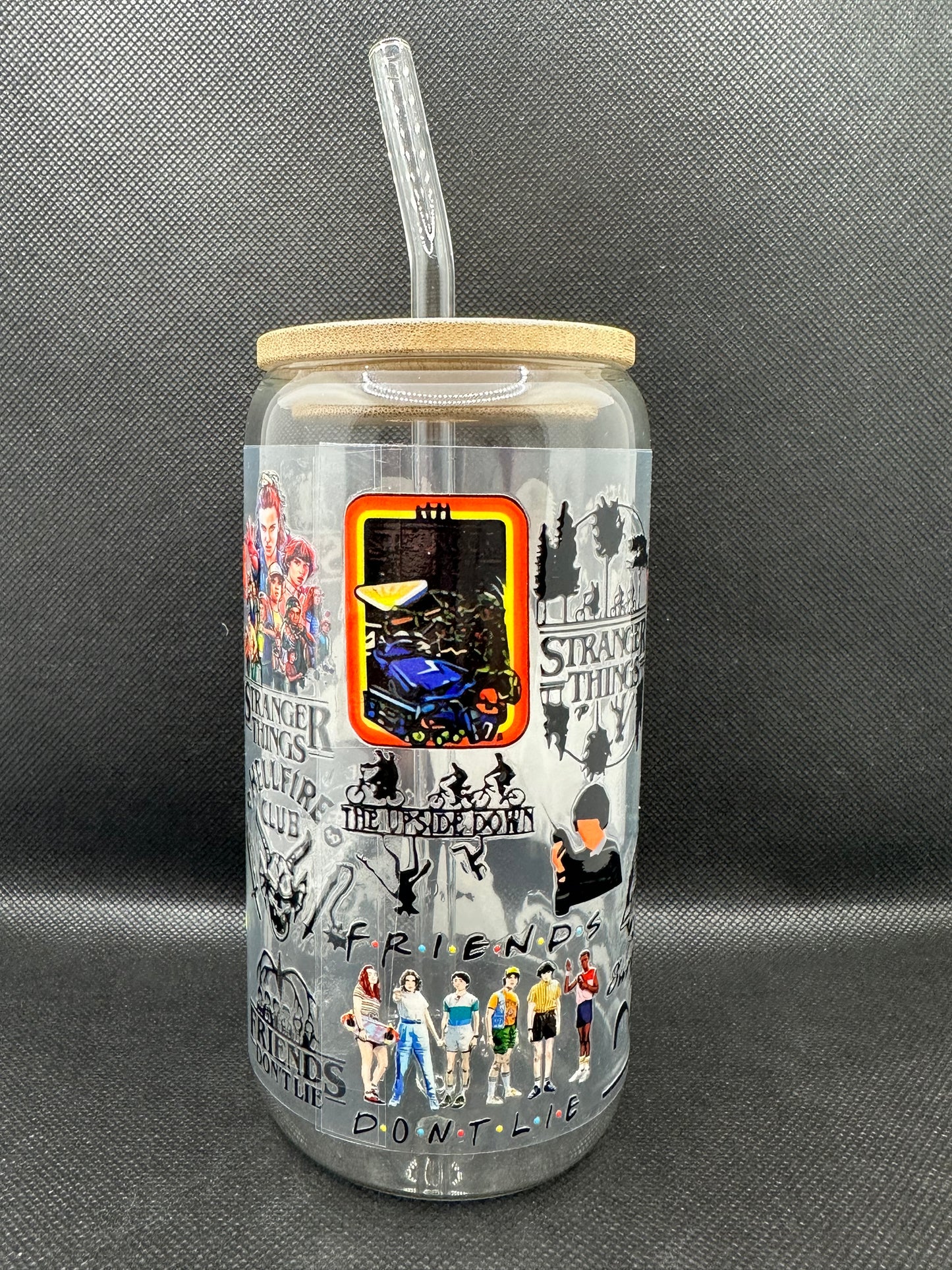 80s Sci-Fi TV Show Inspired 16oz Glass Tumbler with Straw