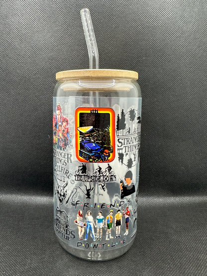 80s Sci-Fi TV Show Inspired 16oz Glass Tumbler with Straw