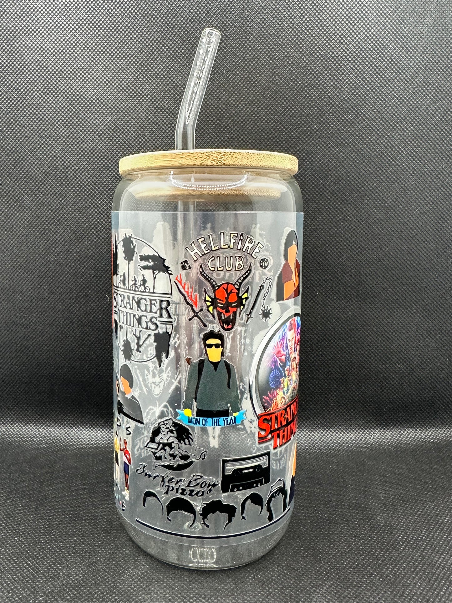 80s Sci-Fi TV Show Inspired 16oz Glass Tumbler with Straw