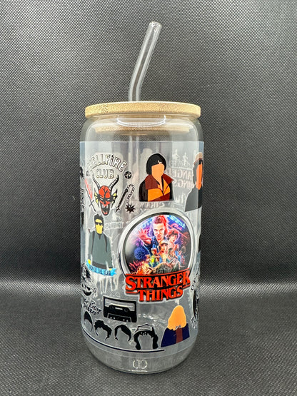 80s Sci-Fi TV Show Inspired 16oz Glass Tumbler with Straw