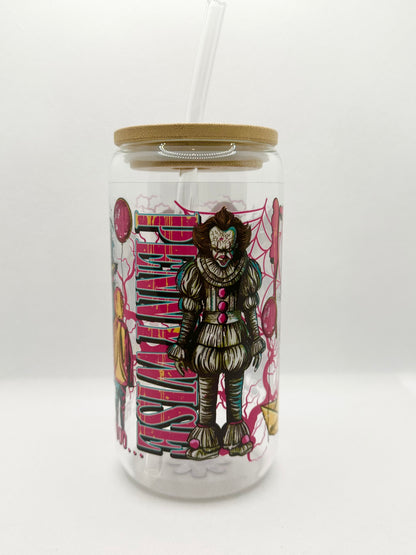 Horror Movie 16oz Glass Tumbler with Straw