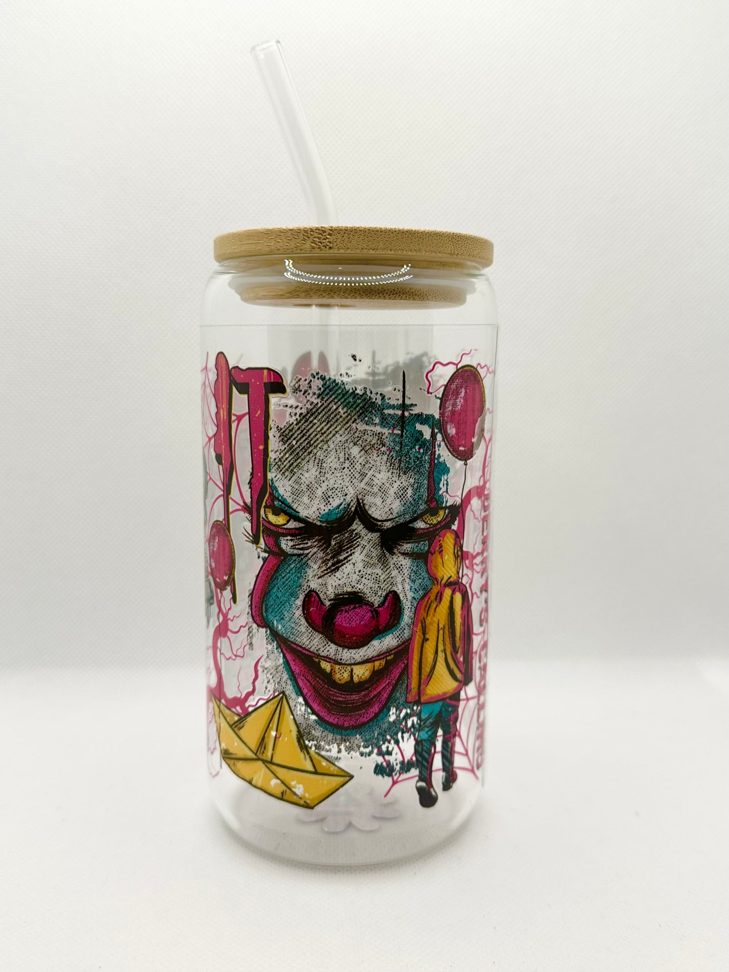 Horror Movie 16oz Glass Tumbler with Straw