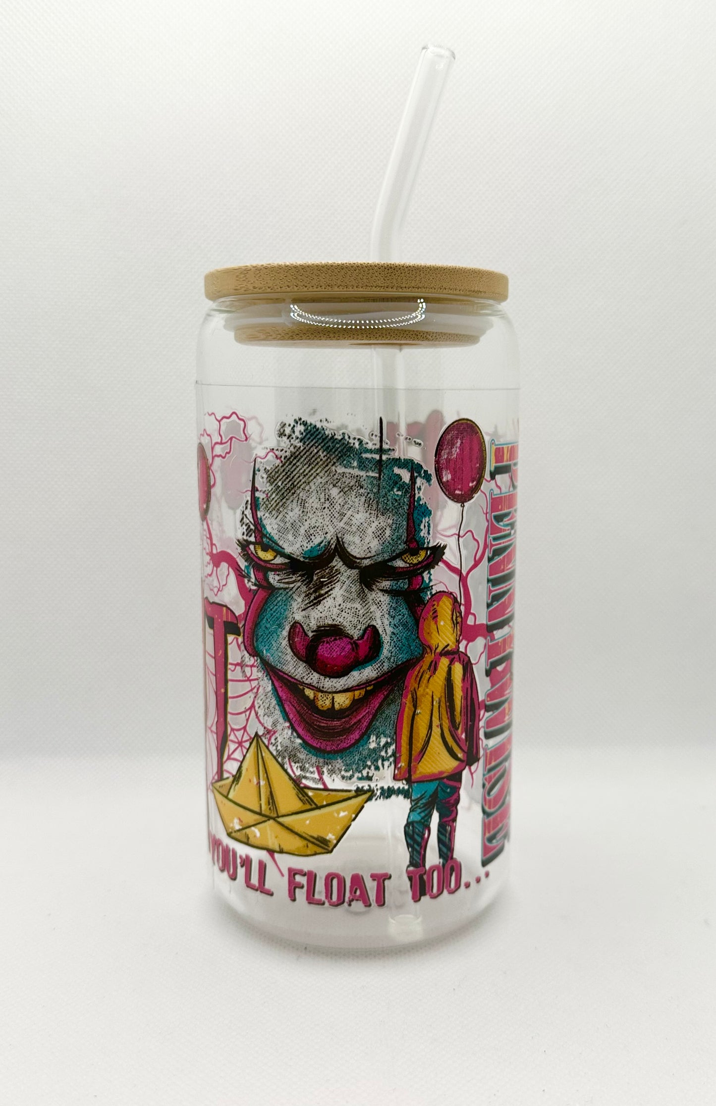 Horror Movie 16oz Glass Tumbler with Straw