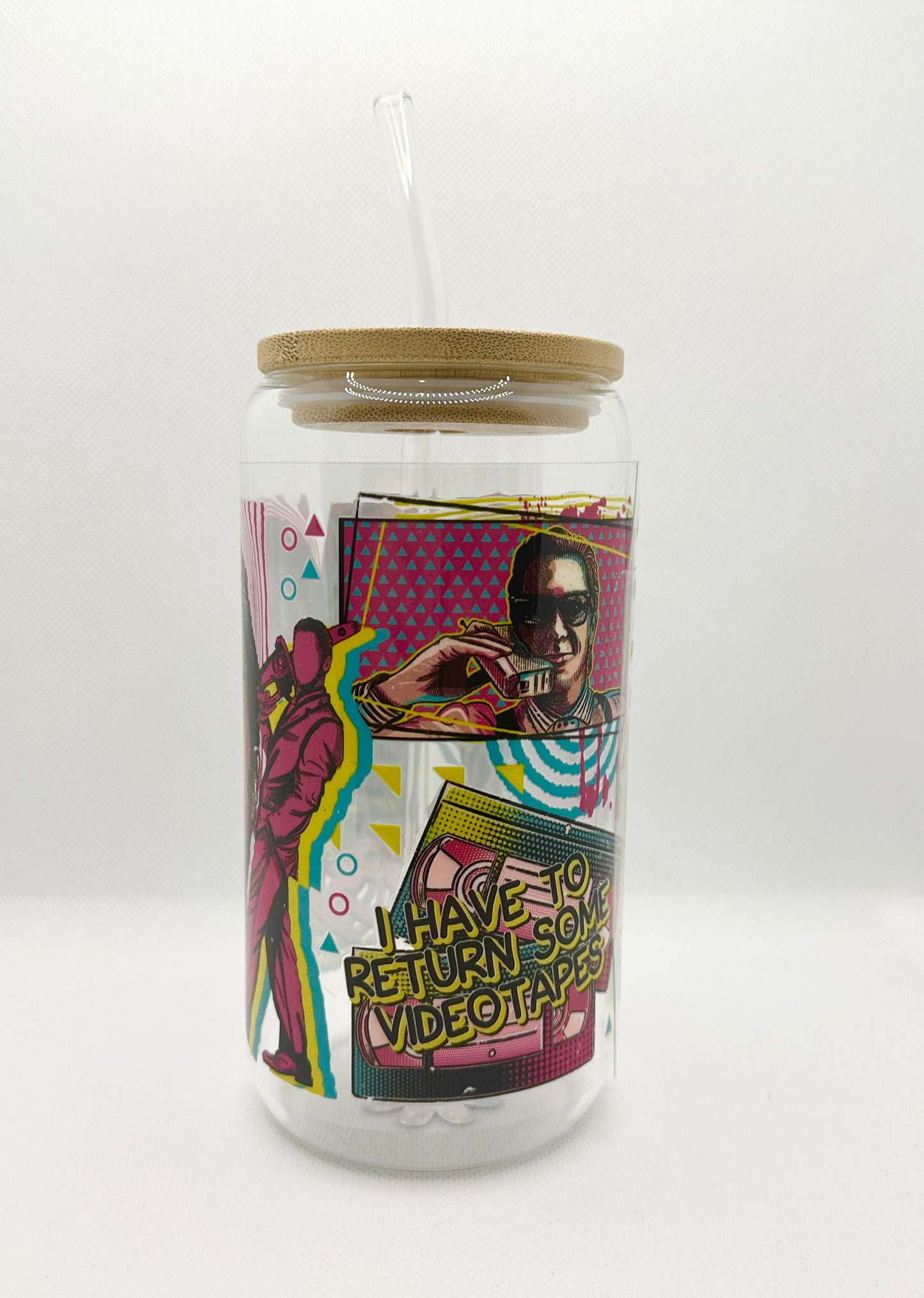 Horror Movie 16oz Glass Tumbler with Straw